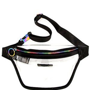 Black Trim Clear Transparent Fanny Pack Stadiums Festivals Only 1 Left